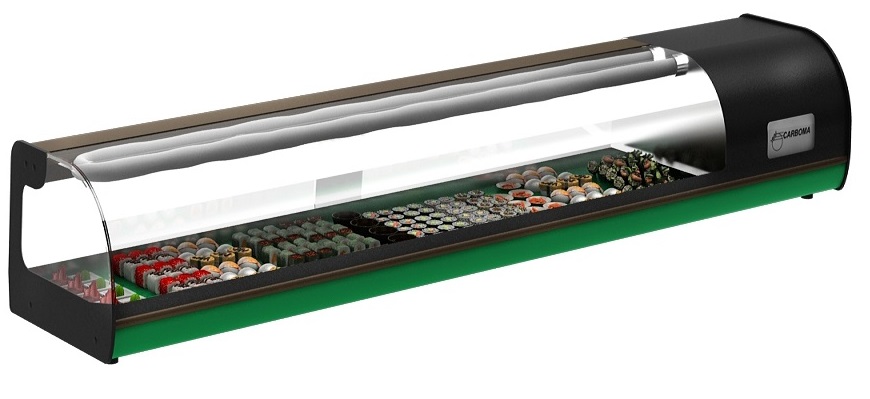 Витрина холодильная Carboma A37 SM 1,0-1 (ВХСв-1,0 суши-кейс) (4 GN 1/3)